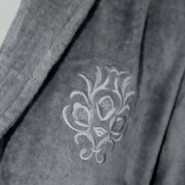 Lenuta Bathrobe Kimono Mandi Design Shepia - Grey (Abu Abu) - Gambar 4